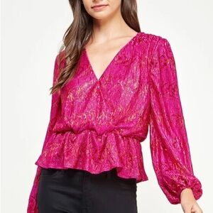 Strut & Bolt Shimmer Peplum Top